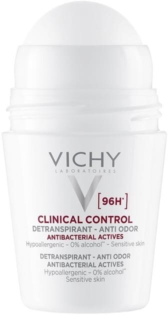 Набір антиперспірантів кулькових Vichy Clinical Control 96 годин захисту, чоловічий та жіночий, 2 шт х 50 мл