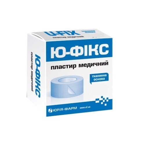 Пластир медичний Ю-Фікс на тканинній основі, котушка, 1,25 см х 500 см, 1 штука