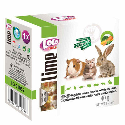 Мінеральний камінь для гризунів і кроликів Lolo Pets з овочами, 40 г