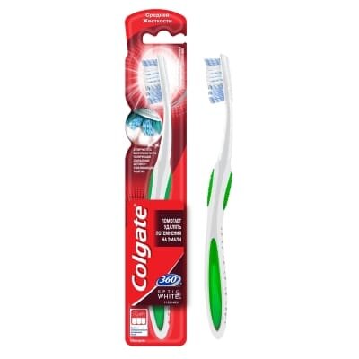 Зубна щітка Colgate 360 °, Optic White, 1 штука
