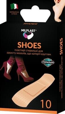 Набір пластирів мозольних Milplast Shoes від мозолів натертих взуттям, 10 штук