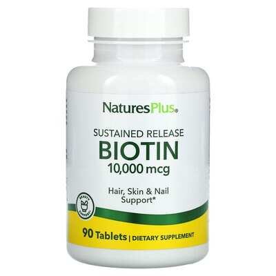 Біотин повільного вивільнення Nature's Plus Biotin 10 мг, 90 таблеток