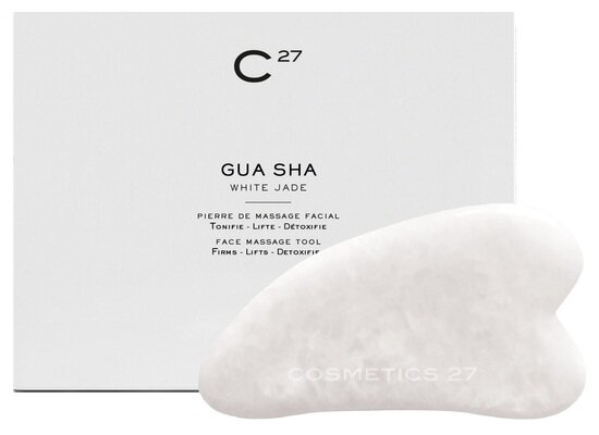 Гуаша для масажу Cosmetics 27 Gua Sha з білого нефриту, 1 шт