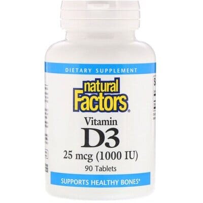 Вітамін Д3 Natural Factors Vitamin D3 1000 МО, 90 таблеток