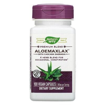 Алое з Каскара саграда Nature's Way AloeMaxLax 360 мг, 100 капсул