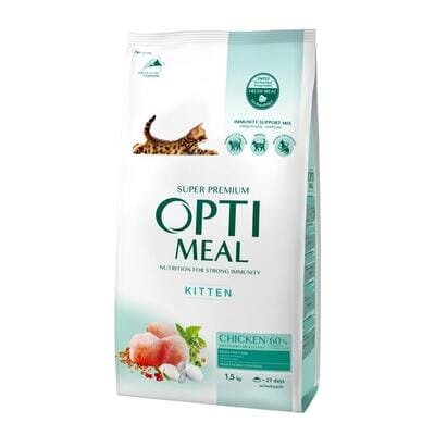 Корм сухий для кошенят Optimeal зі смаком курки, 1,5 кг