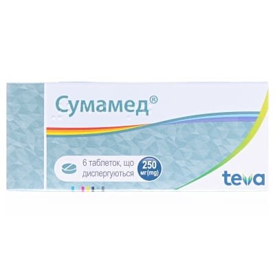 Сумамед таблетки, дисперг. по 250 мг №6
