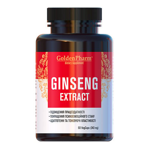 Женьшеню екстракт Golden Farm Ginseng extract 60 капсул
