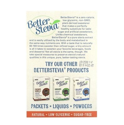 Стевія NOW Better Stevia порошок, 100 пакетиків