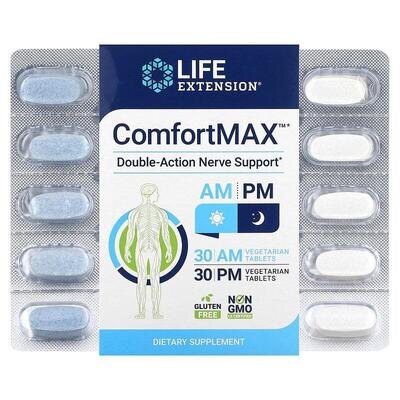 Комплекс для підтримки нервової системи Life Extension ComfortMAX, 60 вегетаріанських таблеток