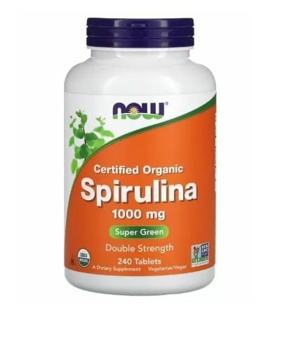 Спіруліна NOW Spirulina Organic 1000 мг таблетки №240