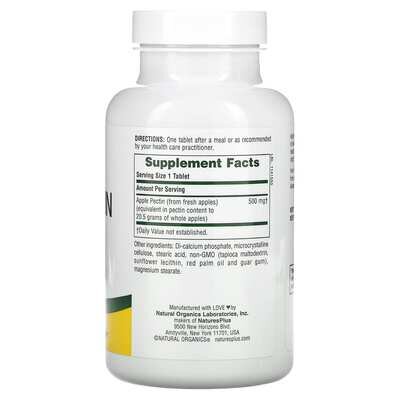 Яблучний пектин Nature's Plus Apple Pectin 500 мг, 180 таблеток