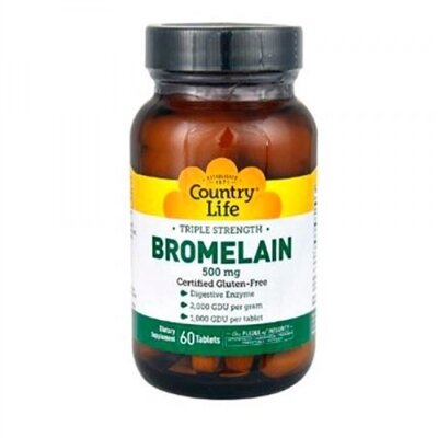 Бромелайн Country Life Bromelain потрійна сила 500 мг, 60 таблеток