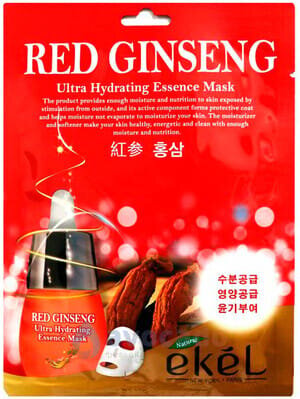 Маска тканинна для обличчя Ekel Red Ginseng з екстрактом червоного женьшеню, 25 мл
