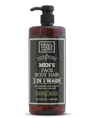 Гель для душу, волосся і обличчя Dead Sea Collection 3 в 1 Amberwood для чоловіків, 1000 мл