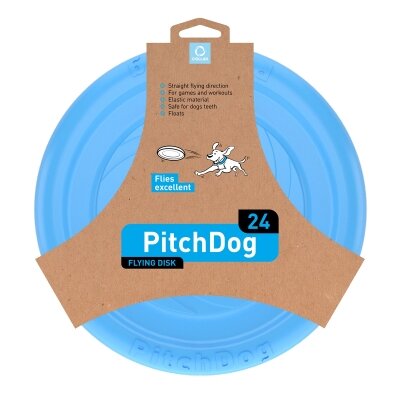 Іграшка літаючий диск Collar 62472 PitchDog для апортировки для собак, 24 см, блакитна