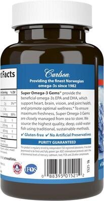 Супер Омега-3 Carlson Labs Wild Caught Super Omega-3 Gems, 100 желатинових капсул