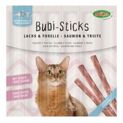 Ласощі Bubimex Bubi Sticks with Salmon and Trout Снеки жувальні з лососем для котів, 30 г