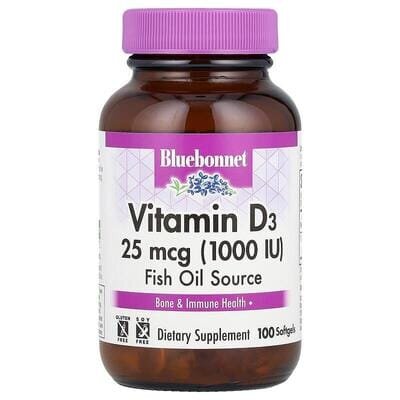 Вітамін D3 1000IU Bluebonnet Nutrition капсули №100