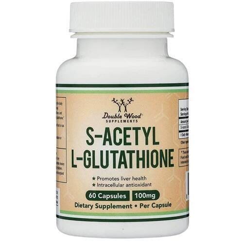 S-ацетил L-глутатіон Double Wood S-Acetyl L-Glutathione 100 мг, 60 капсул