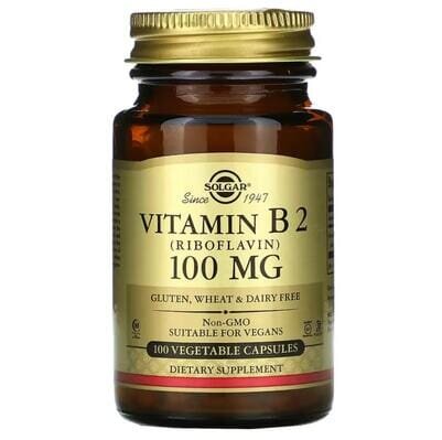 Вітамін В2 Solgar Vitamin B2 (Riboflavin) 100 мг вег. капсули №100