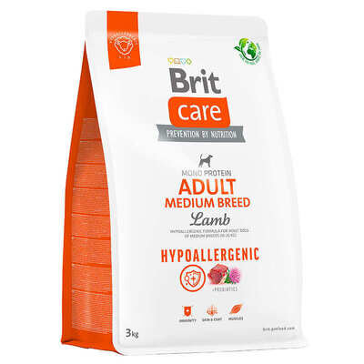 Корм сухий Brit Care Dog Hypoallergenic Adult Medium Breed гіпоалергенний для собак середніх порід, ягня, 3 кг