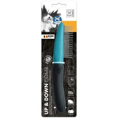 Гребінець M-Pets UP & DOWN Comb для догляду за шерстю собак із зубцями різної довжини, 5x22 см