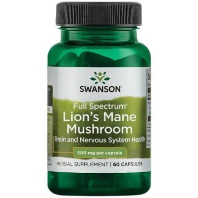Гриб Їжовик Swanson Lion's Mane Mushroom капсули по 500 мг №60