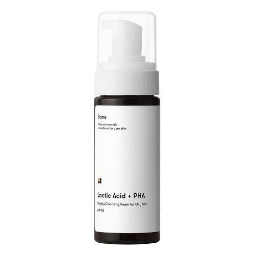 Пінка для обличчя Sane Lactic Acid + PHA з молочною та PHA кислотами для жирної шкіри, 150 мл