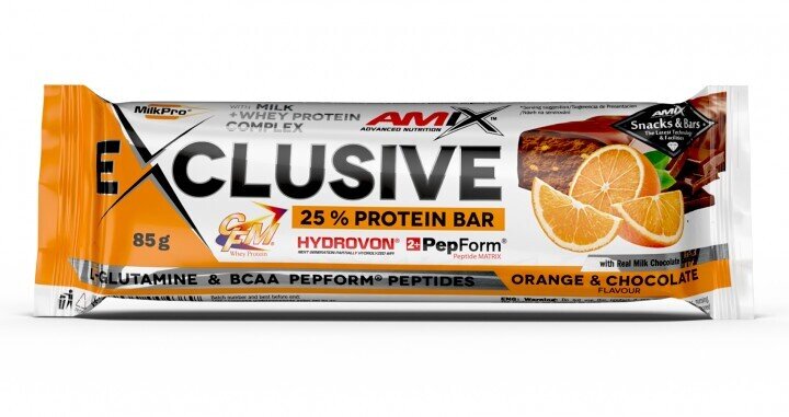 Батончик Amix Nutrition Exclusive Protein Bar апельсин-шоколад, 85 г 1/12