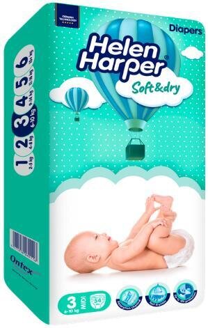 Підгузки Helen Harper S&D розмір 3 Midi, 6-10 кг, 54 шт