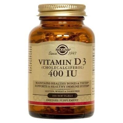 Вітамін Д3 Solgar Vitamin D3 (Cholecalciferol) 10 мкг (400 МО) м'які капсули №100