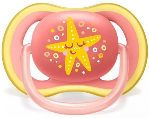 Пустушка силіконова Philips Avent Ultra Air SCF085/04 ортодонтична, 6-18 місяців, для дівчаток, 2 шт