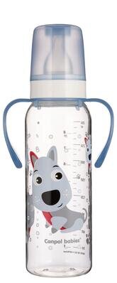 Пляшечка Canpol Babies 11/845 Кольорова ферма з малюнком і ручкою BPA Free, 250 мл