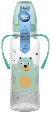 Пляшечка Canpol Babies 11/845 Кольорова ферма з малюнком і ручкою BPA Free, 250 мл