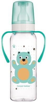 Пляшечка Canpol Babies 11/845 Кольорова ферма з малюнком і ручкою BPA Free, 250 мл