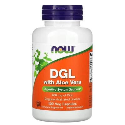 Дегліцирризинат солодки з Алое вера NOW DGL with Aloe Vera вег. капсули №100