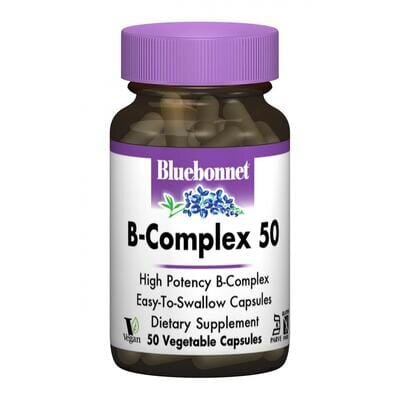 Вітаміни В-комплекс 50 Bluebonnet Nutrition вегетаріанські капсули №50
