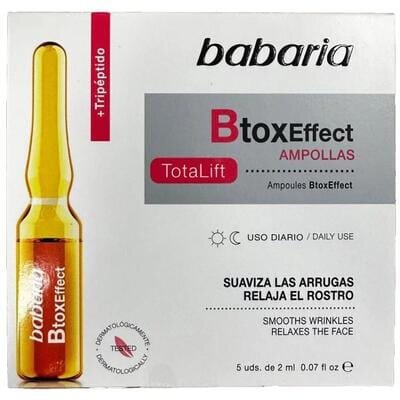Ампули Babaria Botox Effect для зрілої шкіри з ефектом омолодження, 5 штук по 2 мл