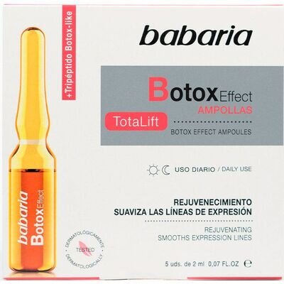 Ампули Babaria Botox Effect для зрілої шкіри з ефектом омолодження, 5 штук по 2 мл