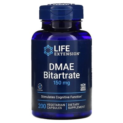 DMAE Бітартрат Life Extension 150 мг, 200 капсул