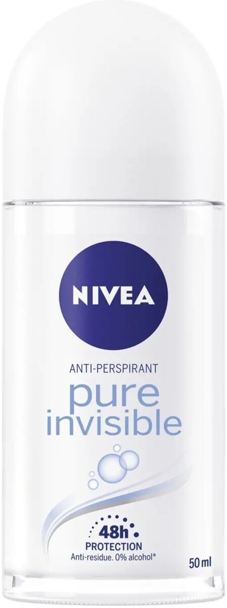 Дезодорант-антиперспірант кульковий Nivea Pue Invisible Невидимий захист 72h (88670), 50 мл