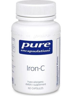 Залізо та вітамін С Pure Encapsulations Iron-C, 60 капсул