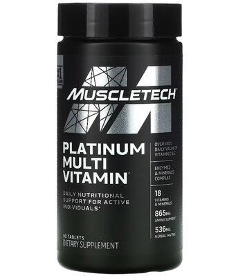 Вітамінний комплекс MuscleTech Platinum Multi Vitamin, 90 каплет