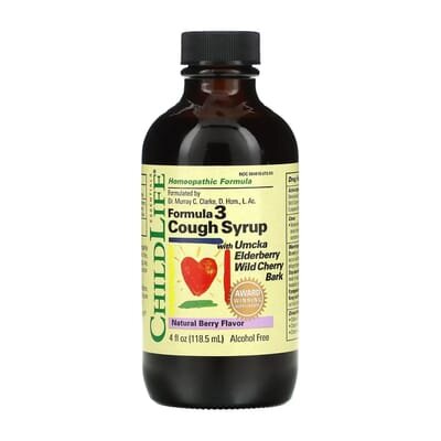 Сироп від кашлю ChildLife Formula 3 ягідний смак, без спирту, 118,5 мл