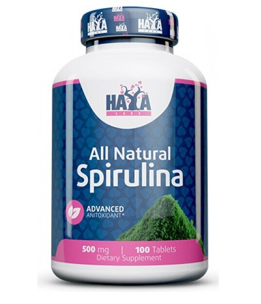 Спіруліна Haya Labs All Natural Spirulina таблетки по 500 мг №100