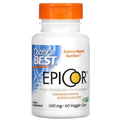 Захист імунітету Doctor's Best Epicor 500 мг, 60 вегетаріанських капсул