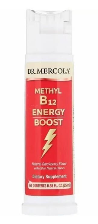 Вітамін В12 Dr. Mercola Vitamin B12 Energy Booster смак ожини, спрей, 25 мл