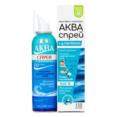 Аква Спрей плюс Д-пантенол Baum Pharm спрей наз. 0.65 % по 150 мл у флак.