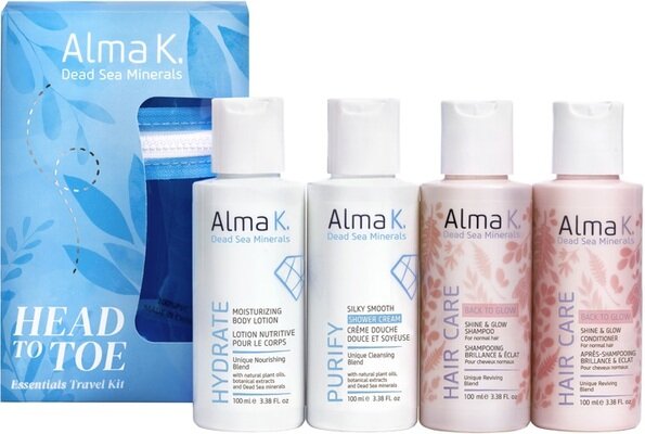 Набір Alma K. Head to Toe Essentials дорожній (шампунь 100 мл + кондиціонер 100 мл + гель для душу 100 мл + лосьйон для тіла 100 мл)